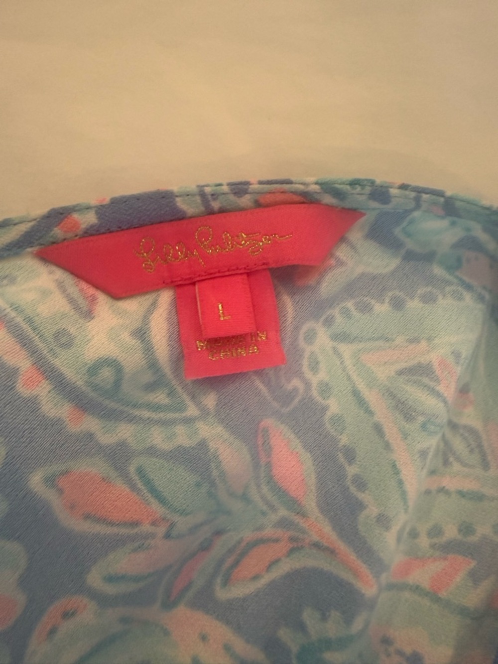 Lilly Pulitzer Blue Paisley Midi Dress with Pink & Mint Accents - Picture 3 of 4